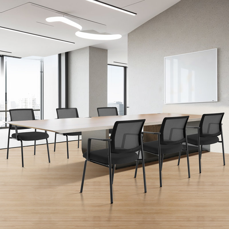 Chaise de bureau en polyester Lynnix, Noir