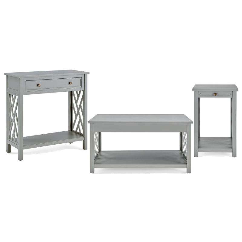 3 - Piece Living Room Table Set, Grey