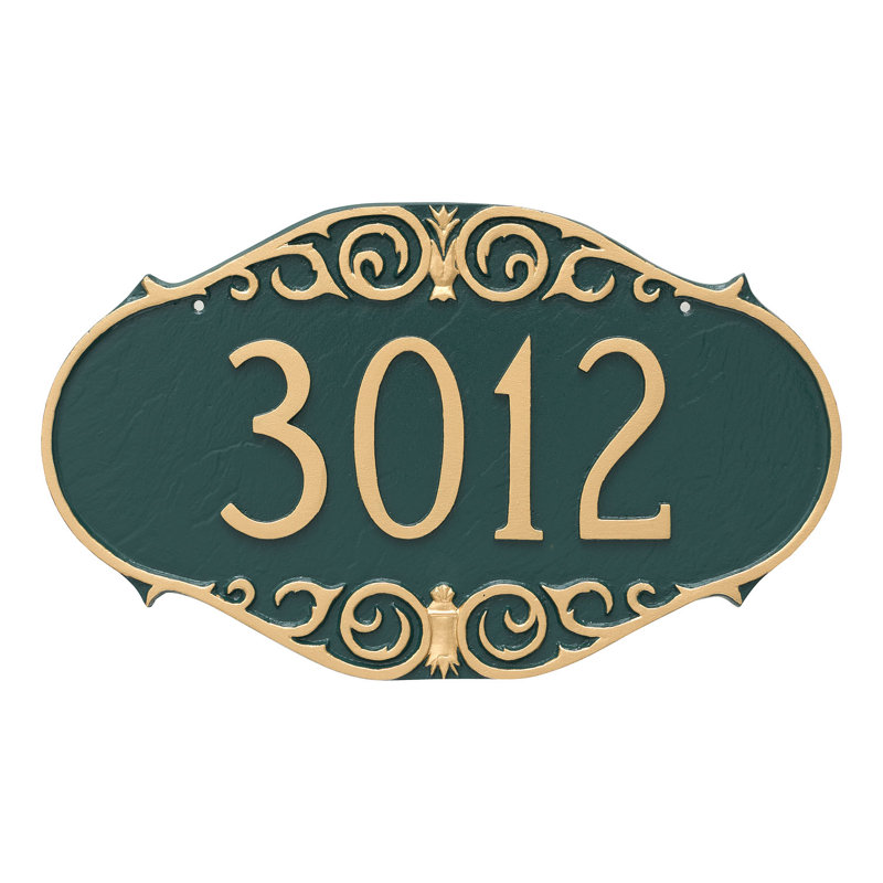 Plaque d’adresse murale sur 1 ligne Victorian, Chocolat / Argent, Oui