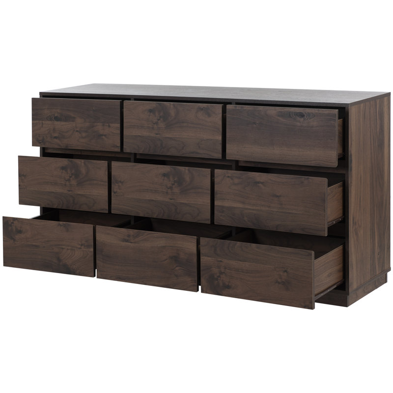 Commode 9 tiroirs pour salon Mid-Century