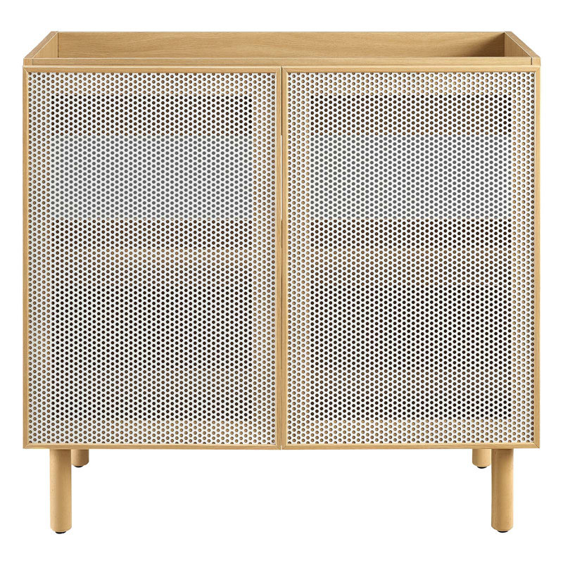 Meuble-lavabo en métal perforé 36 po Modway Calla (lavabo non inclus), Chêne