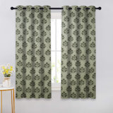 Fabdivine Block Printed Curtains Eyelet Window Drapes for Décor 54x36 Inch-Chahat