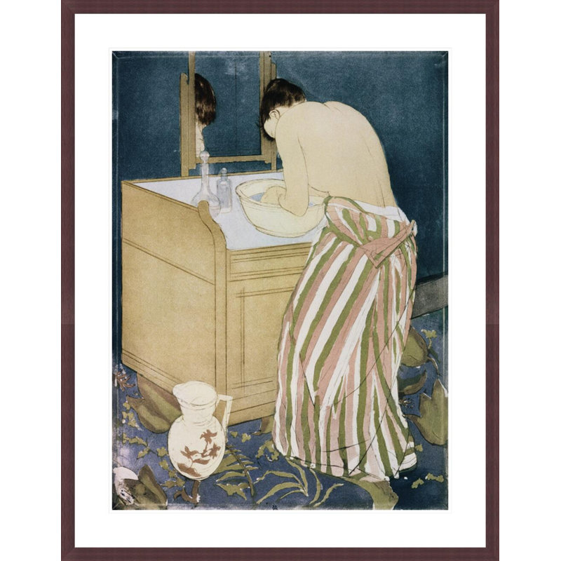 Woman Washing Hands by Mary Cassatt -Framed Giclee Print, H 41,5 po x l 32,39 po