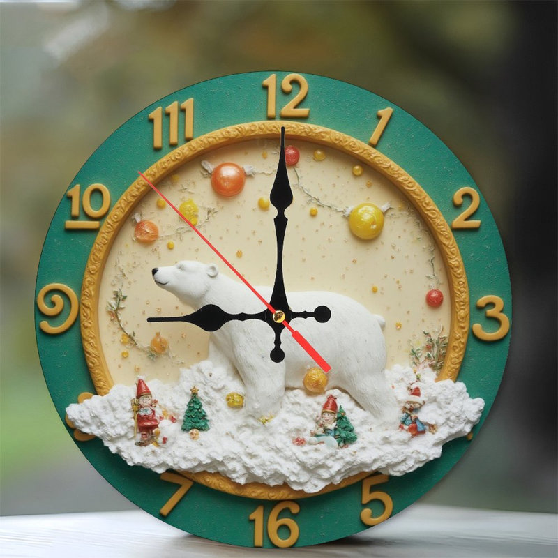 Horloge de Noël-Ours-polaire-Gnomes