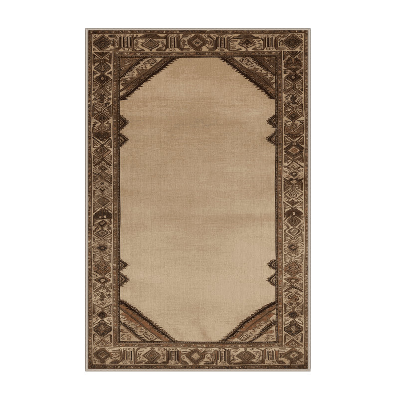 Tapis brun lavable à la machine, Rectangle 5 pi x 7 pi
