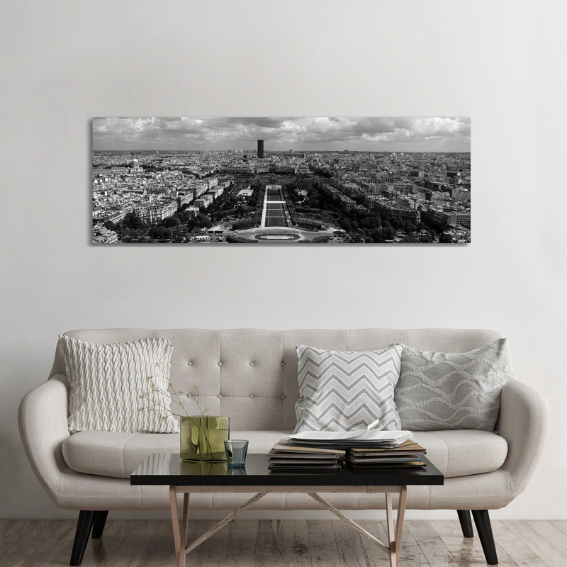 Aerial View Of A City, Eiffel Tower, Paris, Ile-De-France, France - Wrapped Canvas Panoramic Print, 182.88 cm H x 60.96 cm W