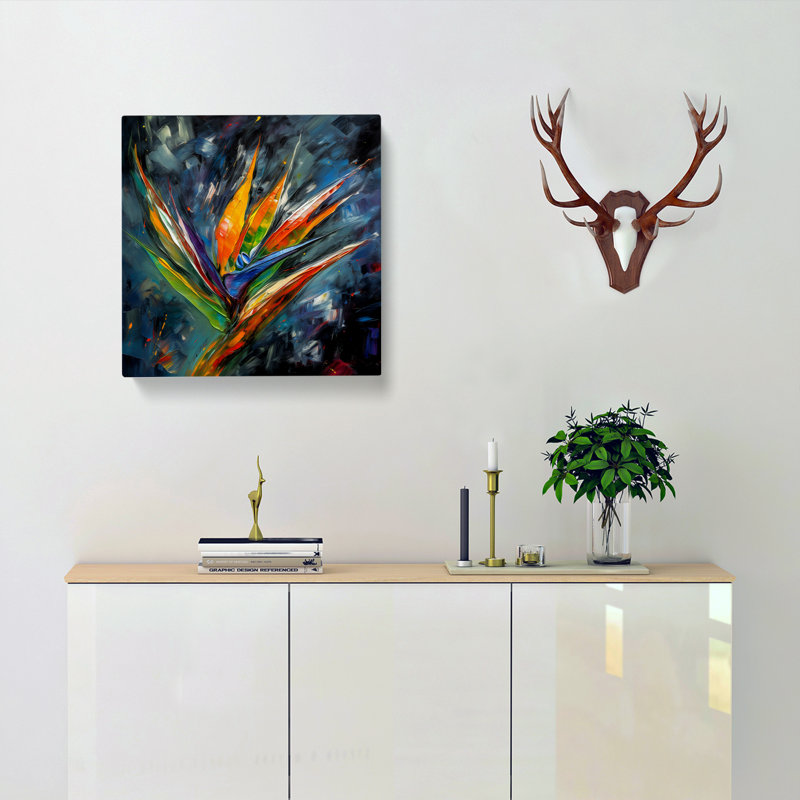 Bird Of Paradise Flower Abstract - Print, 35cm H x 35cm W x 3cm D