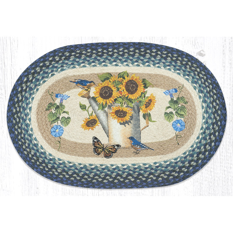  OP-568 Sunflower Water Can Oval Patch 20"x30"
