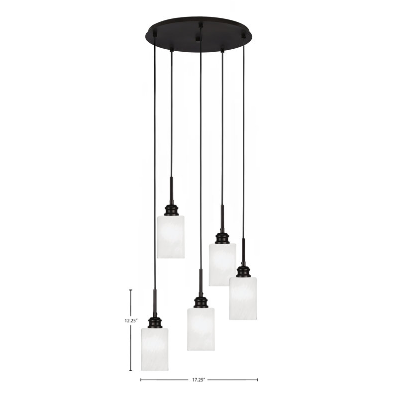 Luminaire suspendu grappe 5 lumières Burwinda