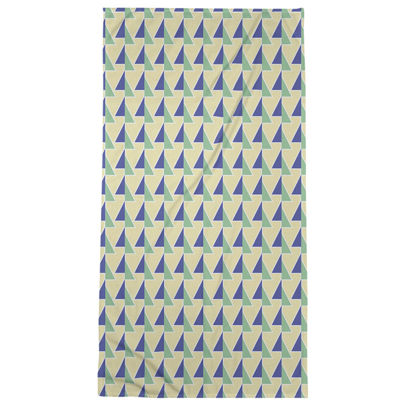Serviette de plage à flèches changeées, Bleu / Jaune / Vert