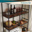 Étagère de boulanger de 71 po à 5 niveaux avec armoire de rangement, support pour four à micro-ondes avec porte-bouteilles et porte-gobelets, grande armoire de bar de cuisine