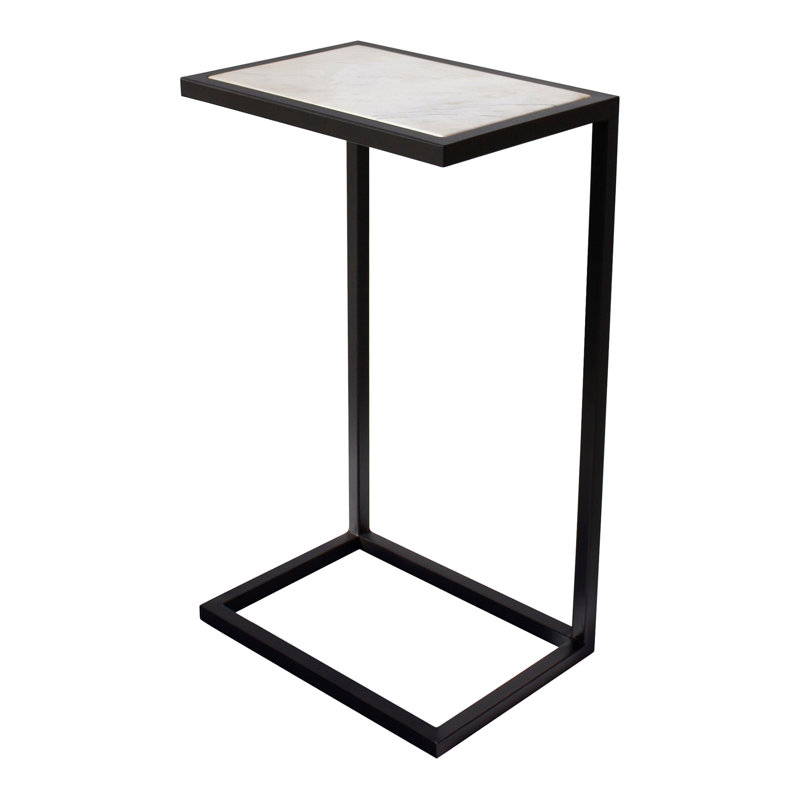 Vegas C End Table, Deep Ocean, Light Travertine