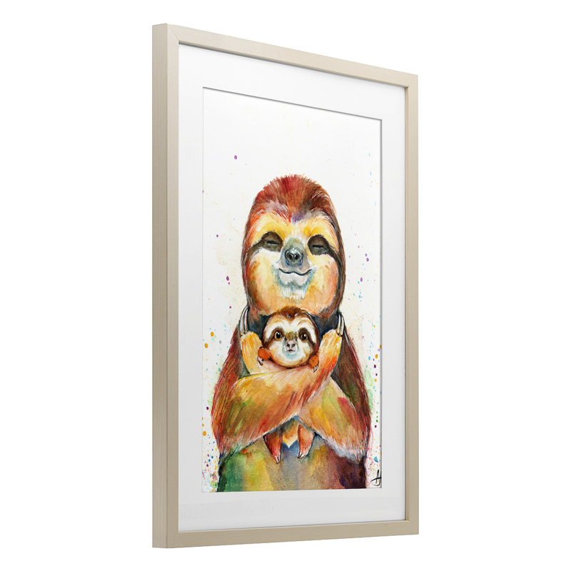 «Exotic Xenarthra Sloths», reproduction sous verre encadrée, conception de Marc Allante, H 20 po x l 14 po