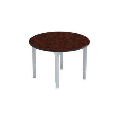 Table d'activité robuste à hauteur réglable, ronde 36 po, noyau en panneau de particules / moulure en T, structure grise