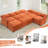 116" 7-Seats Modern Modular Sleeper Sofa With Adjustable Backrest, Chenille U-Shape Sectional Couch With Usb Charging & Pull Out Bed, Convertible Corner Sofa With Cup Holders & Ottoman For Living Room, Office-1558694332