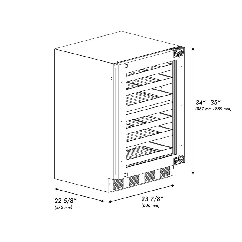 23.88 44 Bottle Wine Refrigerator, Champagne Bronze