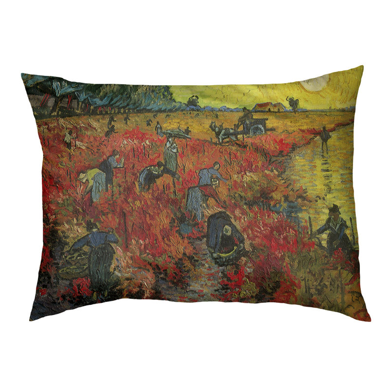 Coussin pour chien vineyard the sky Burk, Moyen (l 42,5 po x P 32,5 po x H 4 po), Orange / jaune / bleu