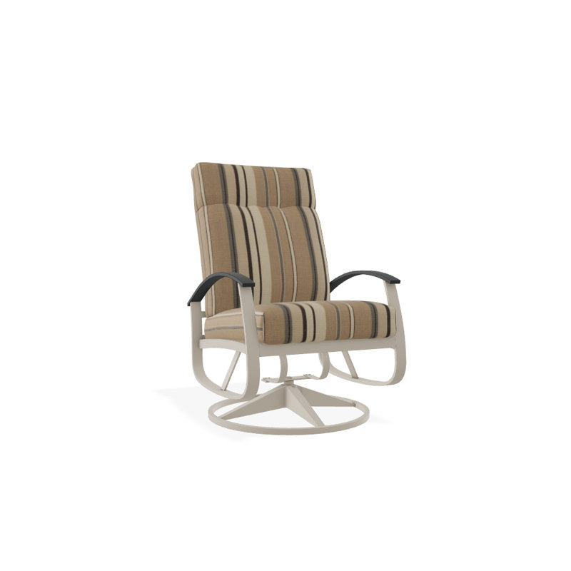 Belle Isle Outdoor Rocker Chair, Canvas Pacific Blue Sunbrella® Canvas, Gloss White, Classic Graphite P30