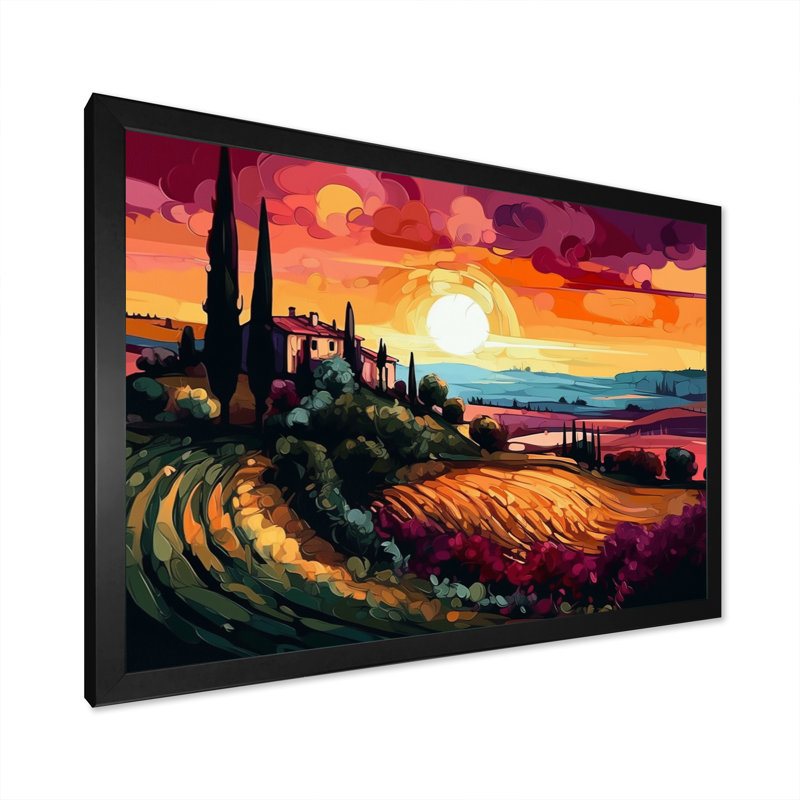 «Rainbow Sky Over The Plains I», reproduction sur toile, Cadre photo noir, H 16 po x l 32 po x P 1 po