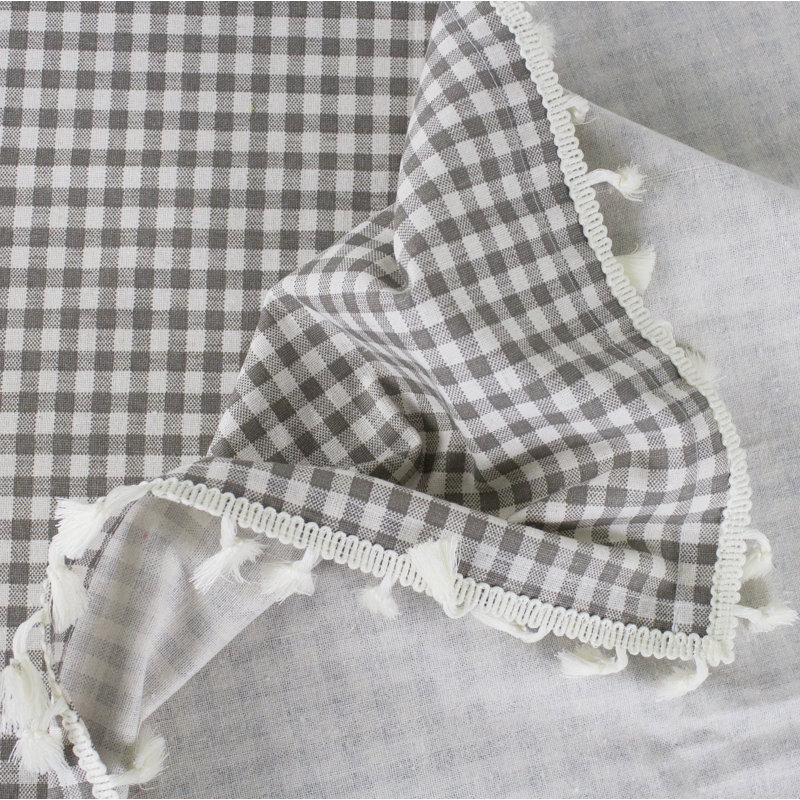 Nappe carrée en mélange de coton, 55 po x 55 po, Bleu