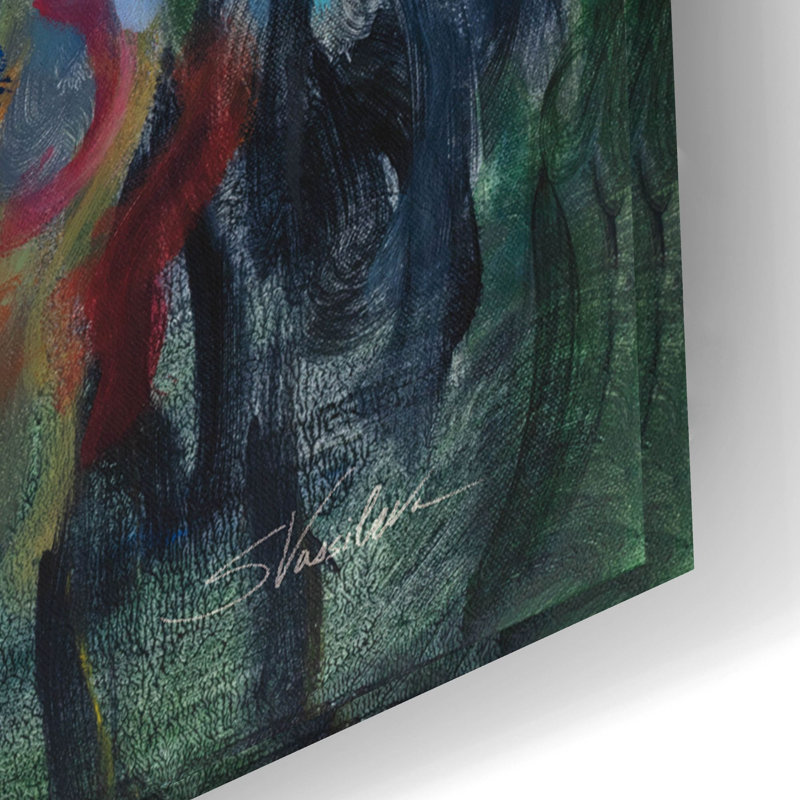«Blue Irises» par Silvia Vassileva, art mural en verre acrylique épique 24 po x 16 po, H 16 po x l 24 po
