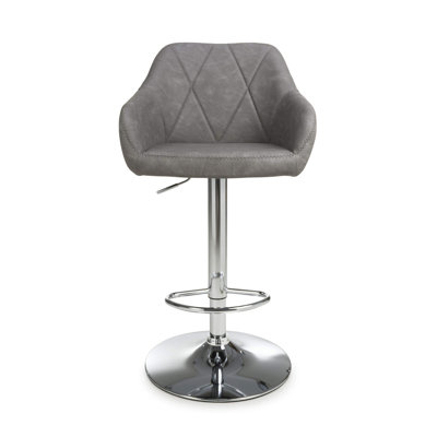 Clabo Swivel Upholstered Adjustable Height Bar Stool