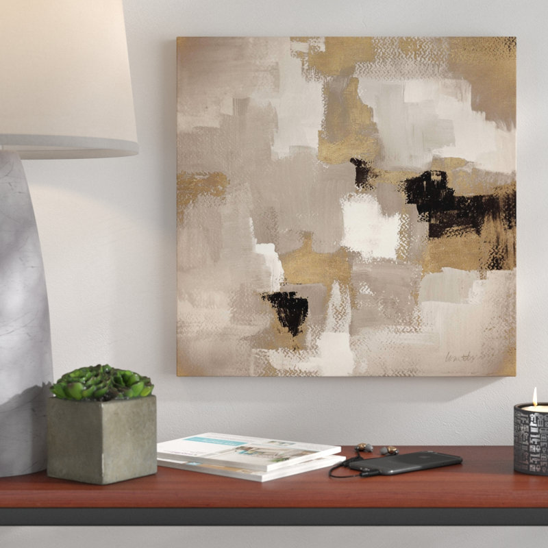 « muted abstract i », reproduction de peinture à l’acrylique sur toile, H 18" x l 18" x P 1"