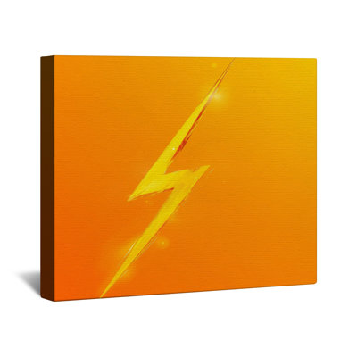 Yellow Lightning Bolt Canvas Gallery Wrap in Many Sizes