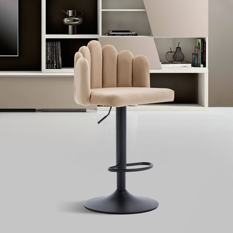 Karlshamn Swivel Upholstered Adjustable Height Counter Stool, Beige