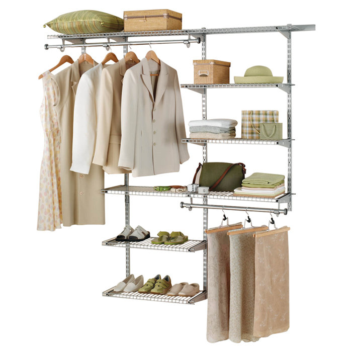 Titanium Adjustable Metal Wire Closet Organizer Kit, 3-6 Ft