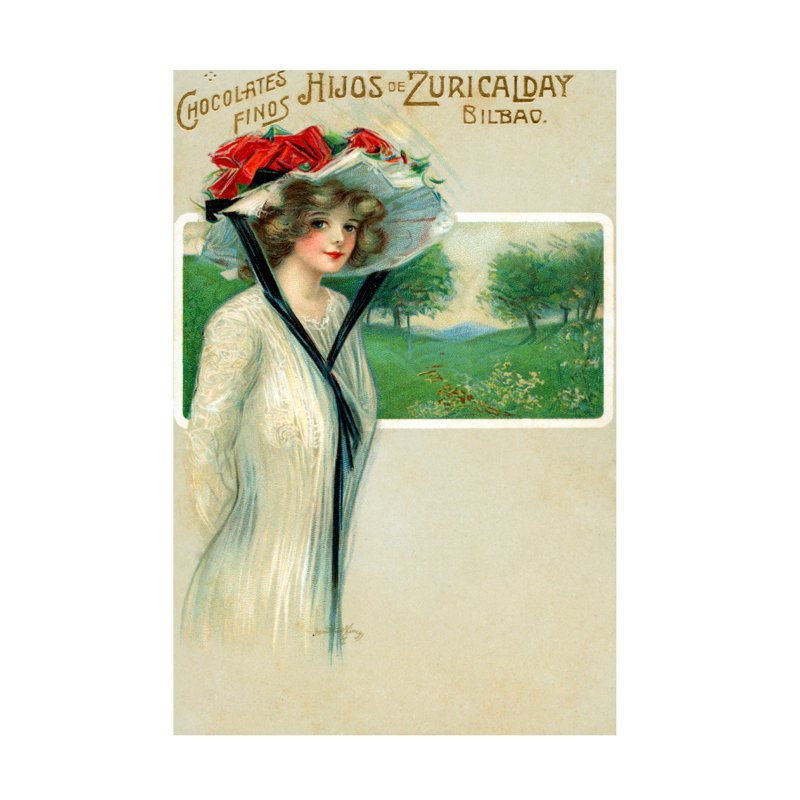 Art sur toile, chocolat espagnol Hijos Zuricaljour, H 32 po x l 22 po