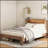 King Size Wooden Bed Frame with Storage, LED Light Headboard, USB Ports, and Easy Assembly, Dark Brown