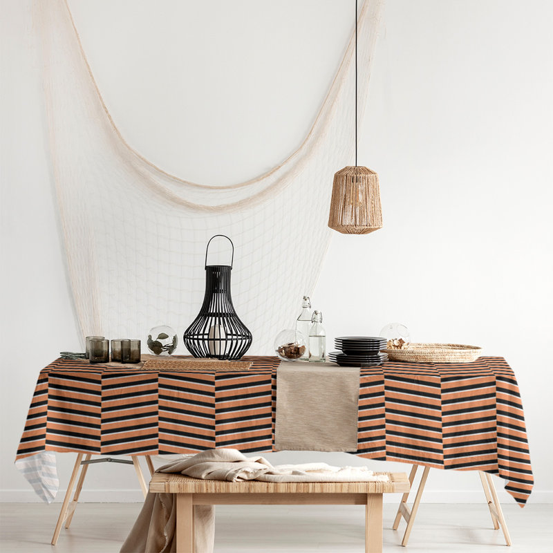 Fractured Stripes Tablecloth, Orange