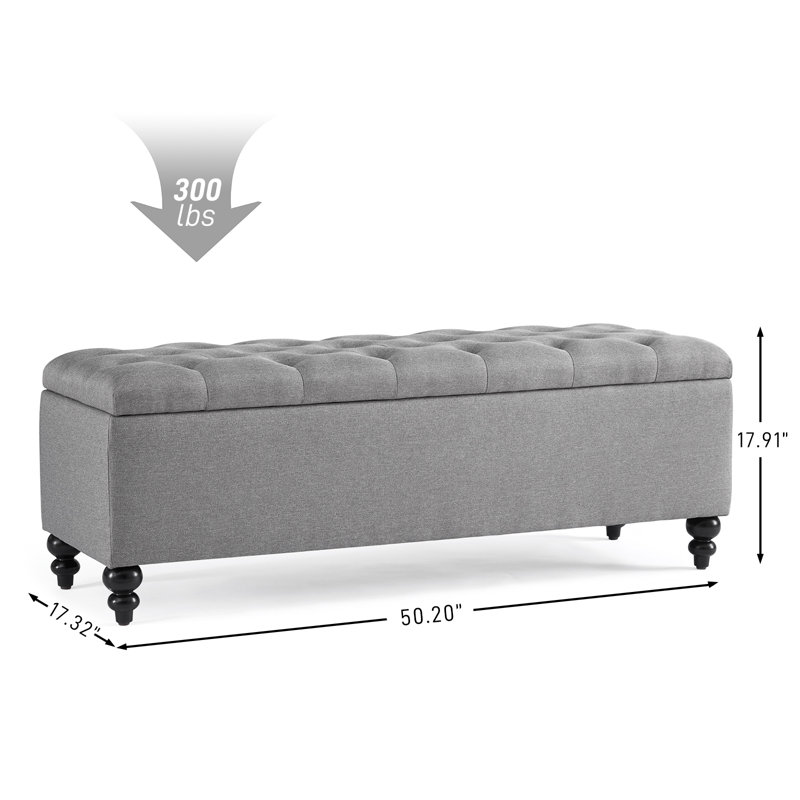 Charlton Home® Anelis Linen Upholstered Bench & Reviews | Wayfair