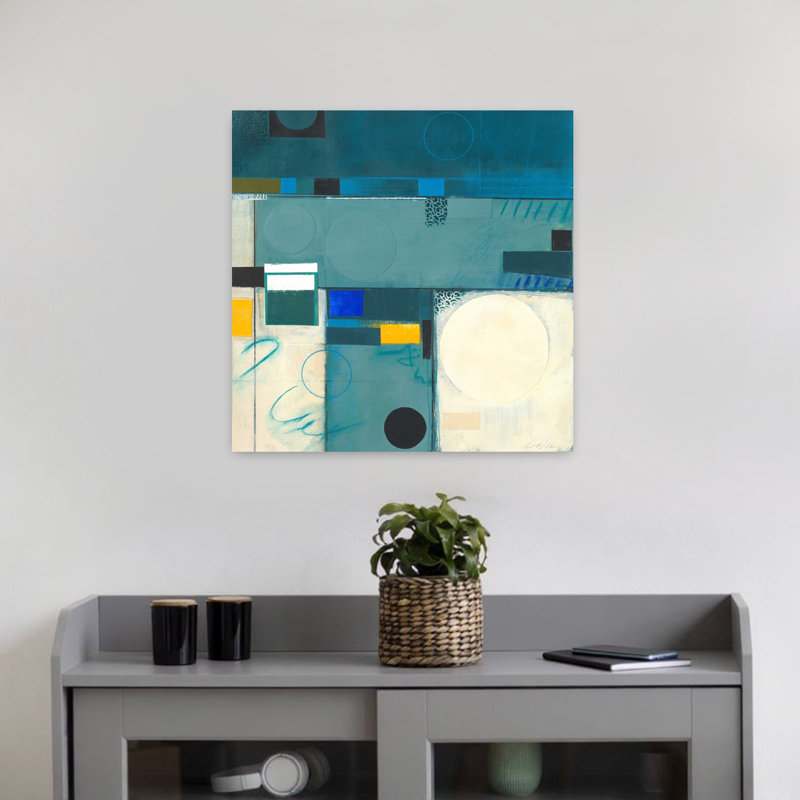 Calypso bleu III, art contemporain abstrait, H 18 po x l 18 po
