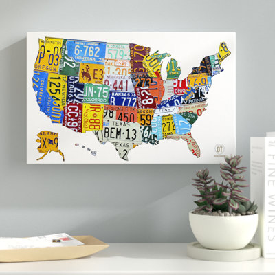« license assiette map », impression sur toile tendue, impression sur toile tendue