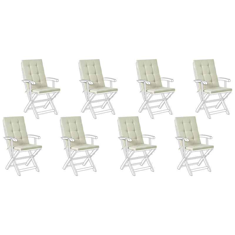 Set of 8 Back/Seat Cushions MAUI PREMIUM, Light Green