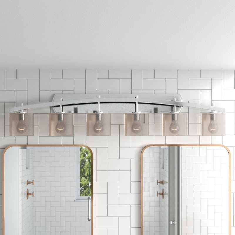Éclairage pour salle de bain 6 lumières Casson, Chrome poli, Ruban