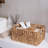 Wicker Baskets 2 Pack Handmade Big Wicker Storage Basket With Handles, Natural Water Hyacinth Wicker Baskets For Storage Shelves Organizing, Rectangle Wicker Basket