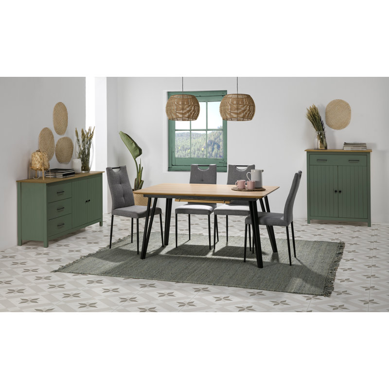 Gholston 90cm Solid Wood Sideboard, Green