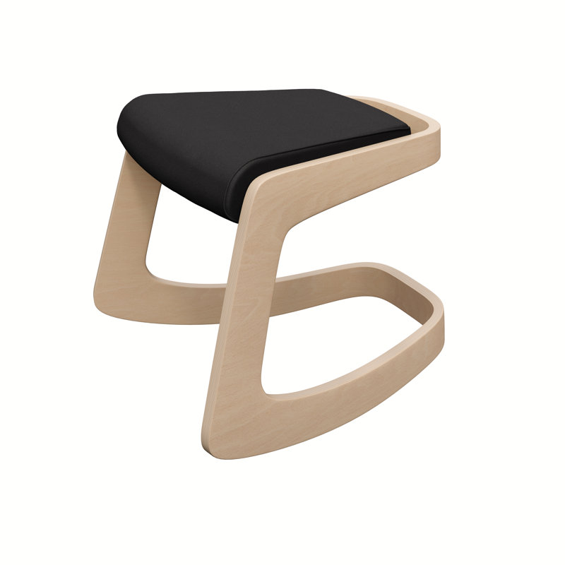 Tabouret Makau, Noir, Bois clair