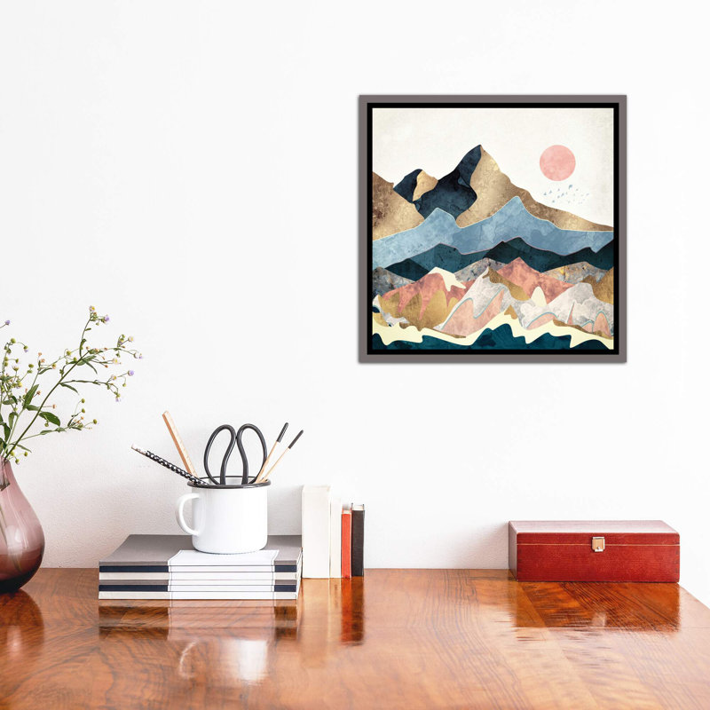 « golden peaks » par spacefrog designs-impression, Toile encadrée de bois rustique foncé, H 18 po x l 18 po x P 1,5 po