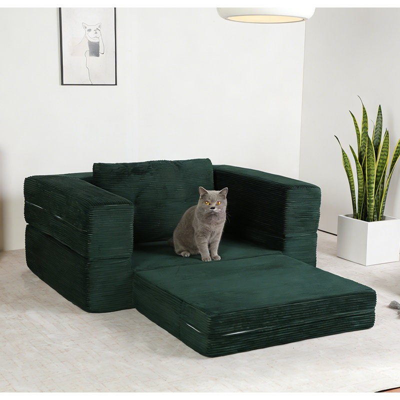 Compression Human Dog Sofa Bed, Dark Green