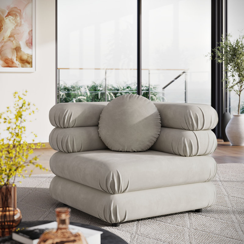 Chaise de coin Jubilee, Velours amande