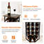 Support à vin autoportant pour 12 bouteilles avec porte-verre, organisateur de rangement pour le vin avec roulettes amovibles, plateau en bois rustique et cadre en métal pour le bar, la cuisine et le salon