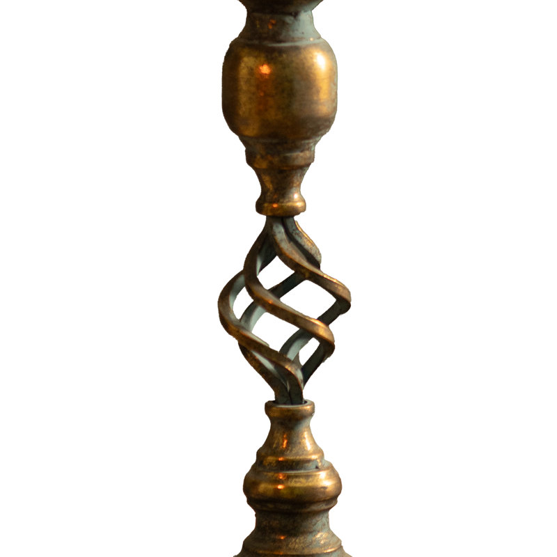 Porte-bougie spirale en métal patiné, TALL