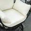 Furnary Swivel Powder Coated Steel Outdoor Lounge Chair with Cushions