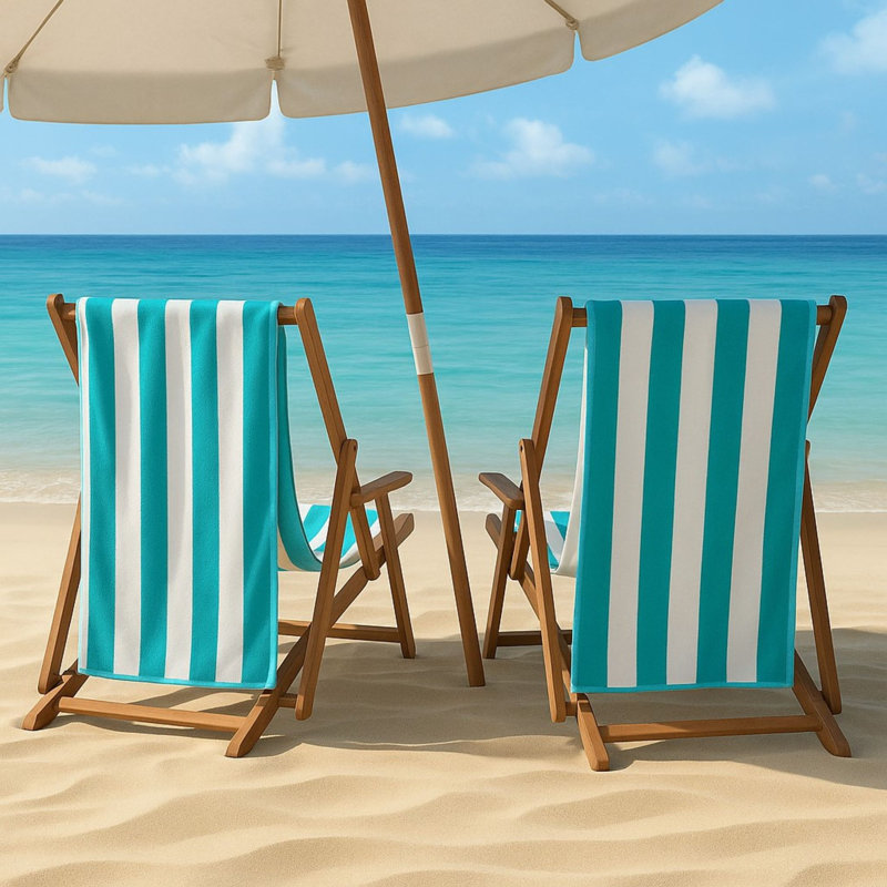 Serviette de plage absorbante 100% coton Vaurna Beach Luxury Resort - Aqua - paquet de 2, Turquoise
