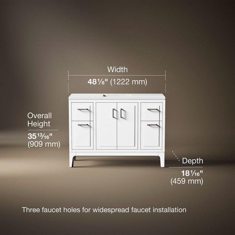 Seer 48.13" Single Bathroom Vanity Set, White