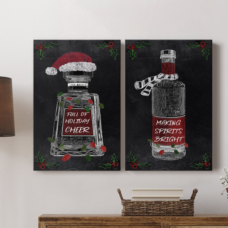 «Holiday Spirits I», toile tendue avec châssis de qualité supérieure, prête à être accrochée, H 18 po x l 24 po